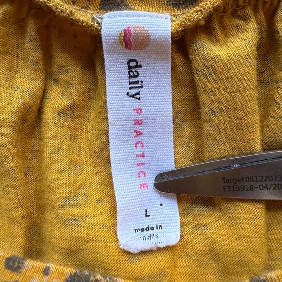 Anthropologie Daily Practice Size L Yellow & Gray Aztec Blouson Mini Dress - Picture 5 of 16